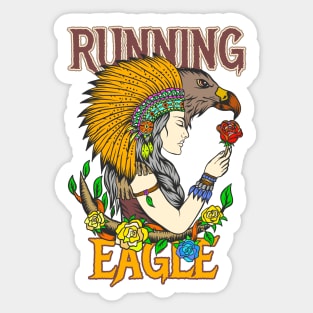 Running Eagle / Native American Girl Sticker